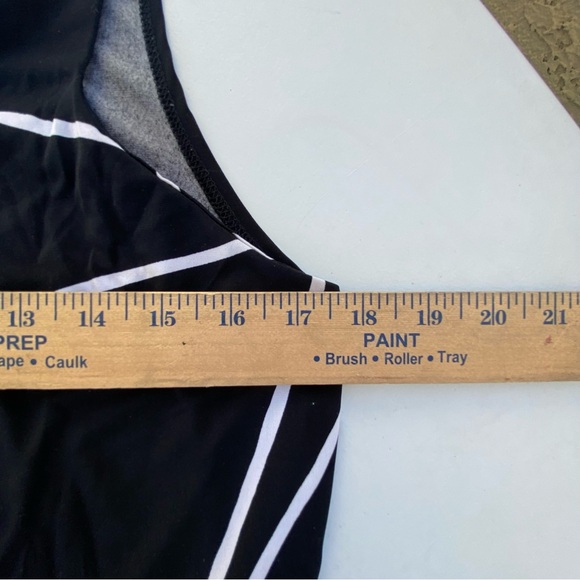 Clara Sunwoo Dress XS Black White Line Print Mini Tank Scoop Neck Pullover - Picture 8 of 8